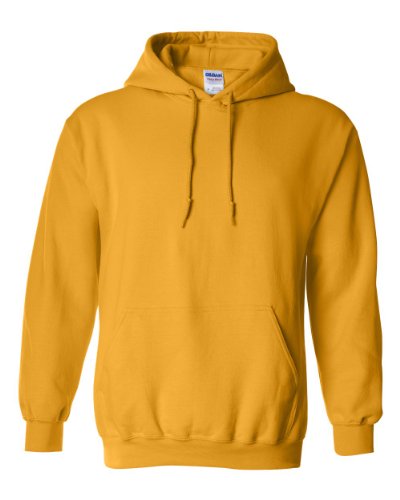 Gildan Men's Heavy Blend Fleece Hooded Sweatshirt G18500(Gold) at